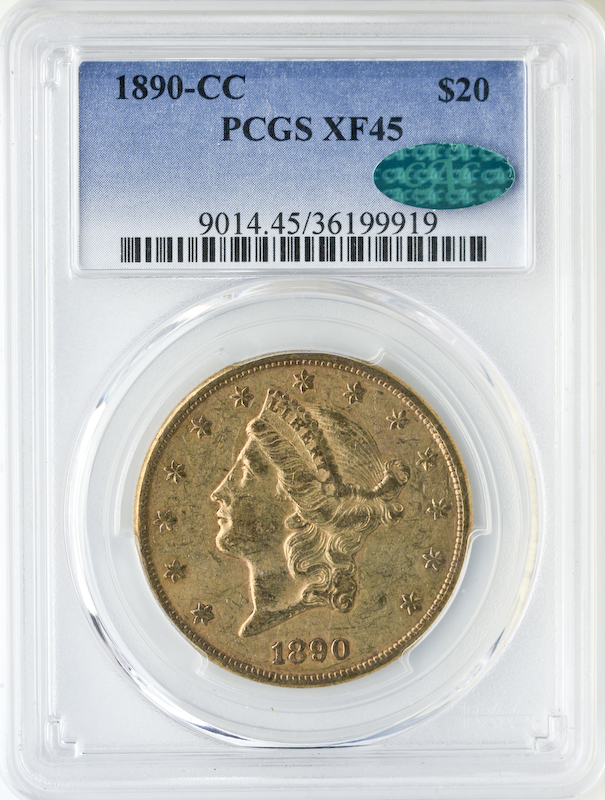 1890-CC $20 Liberty PCGS XF45 CAC