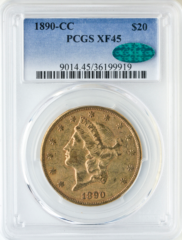 1890-CC $20 Liberty PCGS XF45 CAC 1890-CC $20 Liberty PCGS XF45 CAC