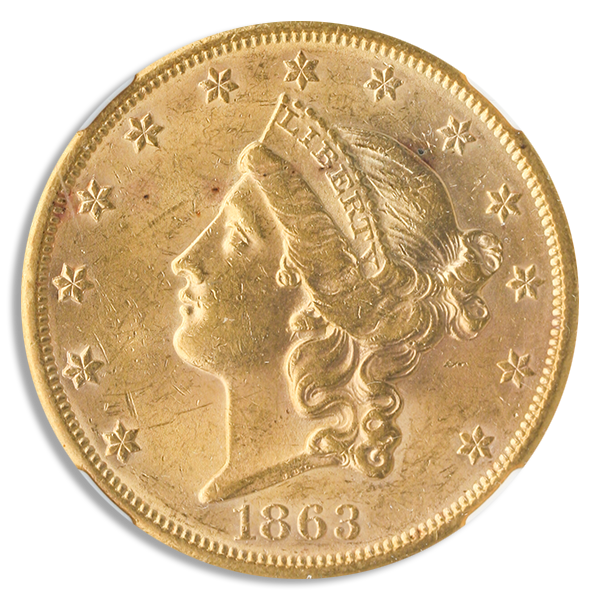 1863-S $20 Liberty NGC MS62 CAC