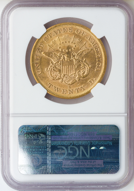 1863-S $20 Liberty NGC MS62 CAC
