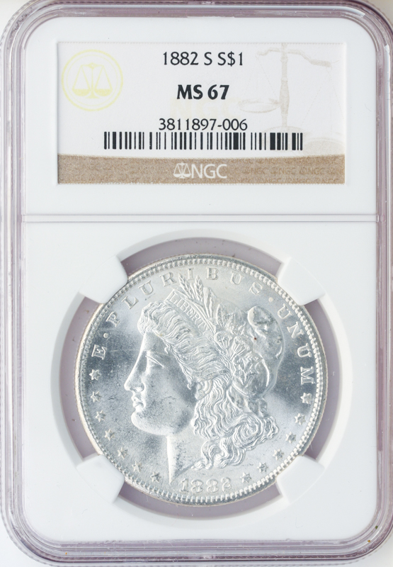 1882-S Morgan $1 NGC MS67 1882-S Morgan $1 NGC MS67