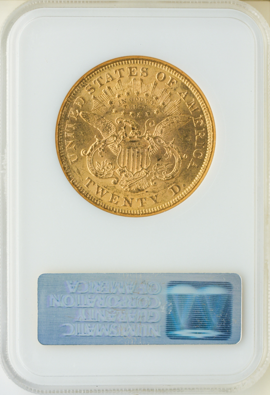 1873 $20 Liberty Open 3 NGC MS60 CAC 1873 $20 Liberty Open 3 NGC MS60 CAC