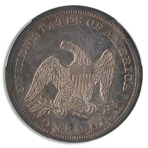1849 Seated Liberty $1 PCGS MS64 CAC