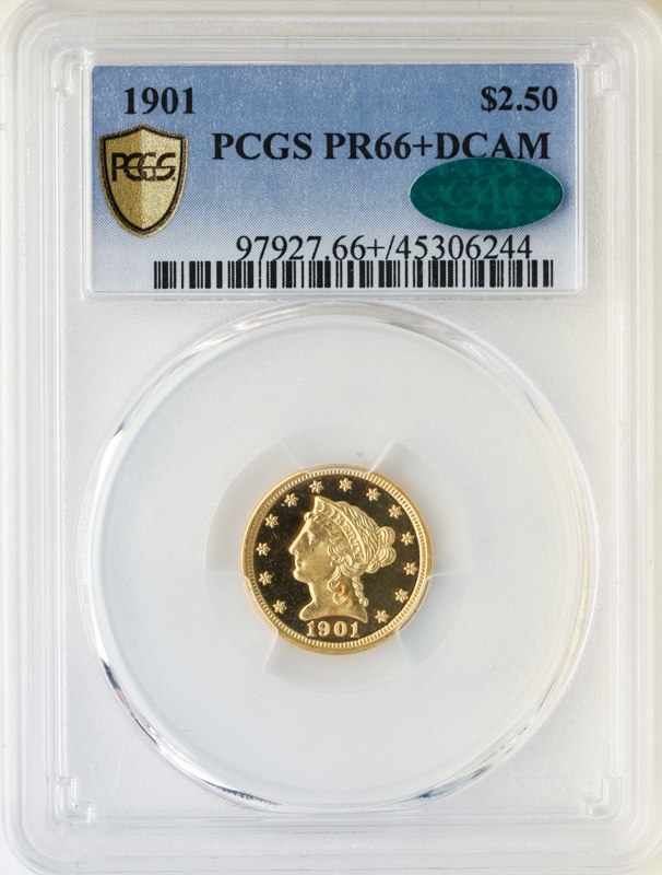 1901 $2.50 Liberty PCGS PR66 Deep Cameo CAC+ 1901 $2.50 Liberty PCGS PR66 Deep Cameo CAC+