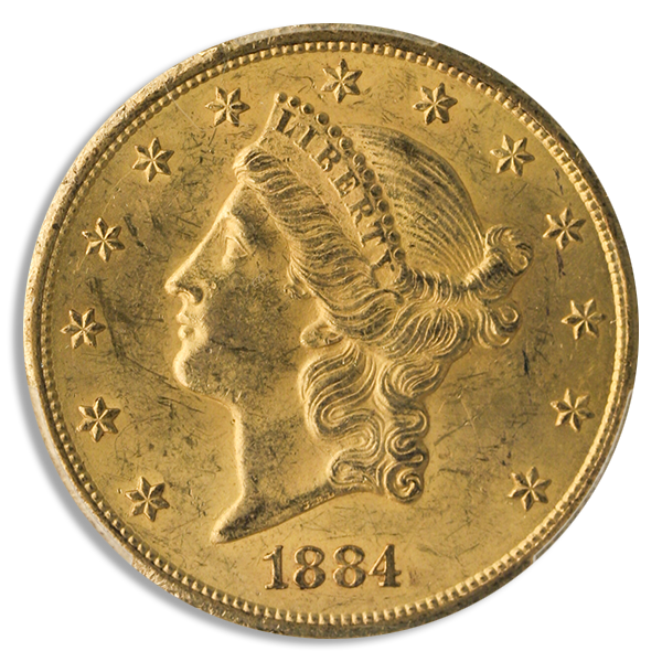 1884-CC $20 Liberty PCGS MS62 CAC