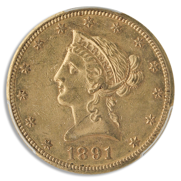1891-CC $10 Liberty PCGS AU58 CAC