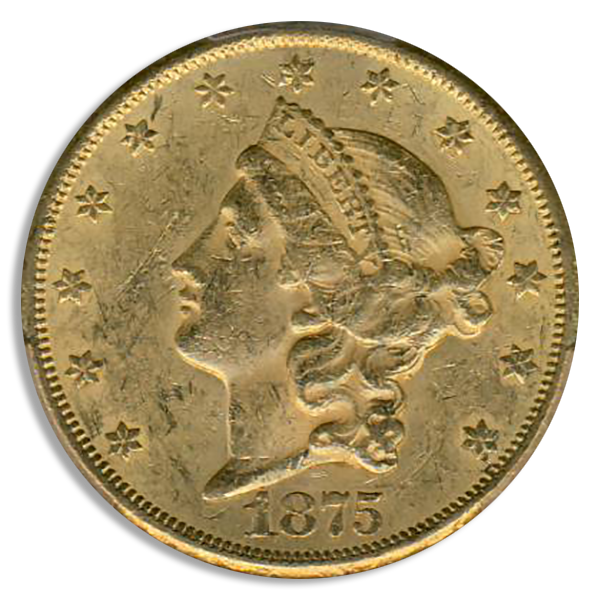 1875-CC $20 Liberty PCGS AU58 1875-CC $20 Liberty PCGS AU58