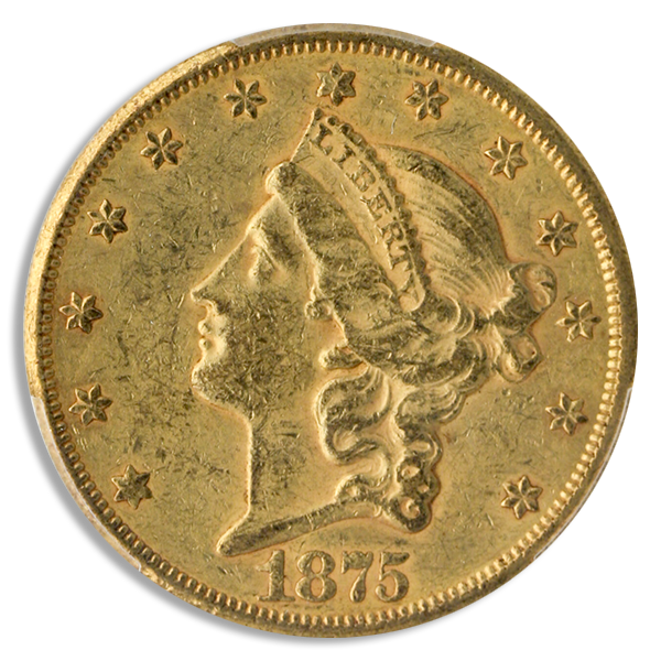 1875-CC $20 Liberty PCGS AU58 CAC