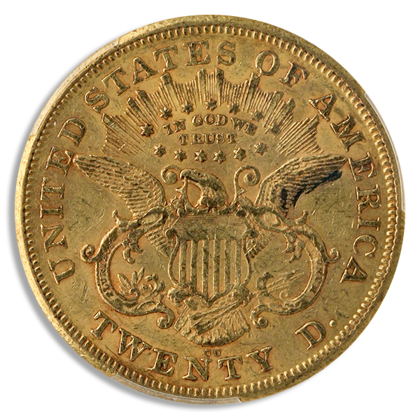 1875-CC $20 Liberty PCGS AU58 CAC