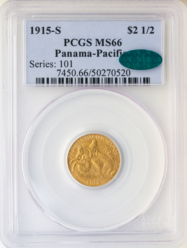 1915-S $2.50 Panama Pacific PCGS MS66 CAC 1915-S $2.50 Panama Pacific PCGS MS66 CAC