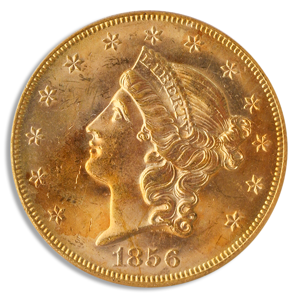 1856-S $20 Liberty SSCA Split Serif PCGS MS63 CAC 1856-S $20 Liberty SSCA Split Serif PCGS MS63 CAC