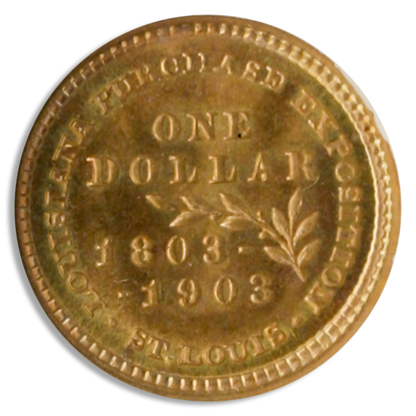 1903 LA Purchase Jefferson Gold Commemorative $1 NGC MS65 1903 LA Purchase Jefferson Gold Commemorative $1 NGC MS65