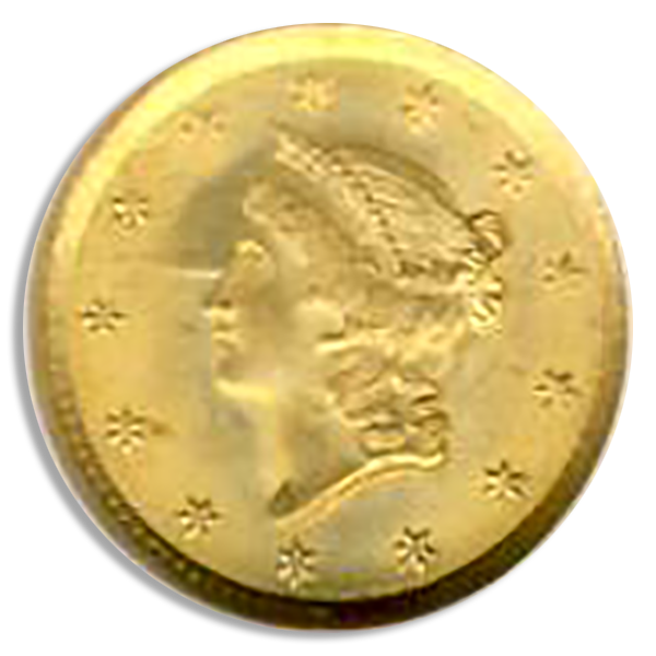1852 $1 Gold NGC MS66 1852 $1 Gold NGC MS66
