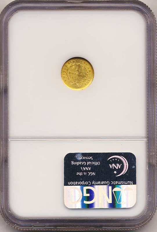 1852 $1 Gold NGC MS66