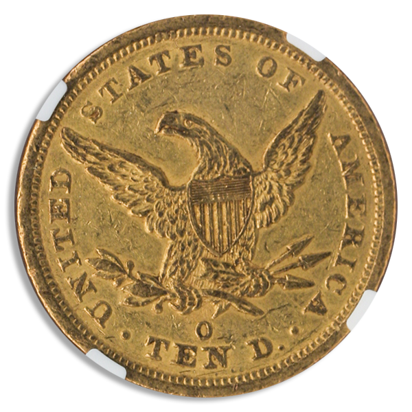 1843-O $10 Liberty NGC AU53 CAC 1843-O $10 Liberty NGC AU53 CAC