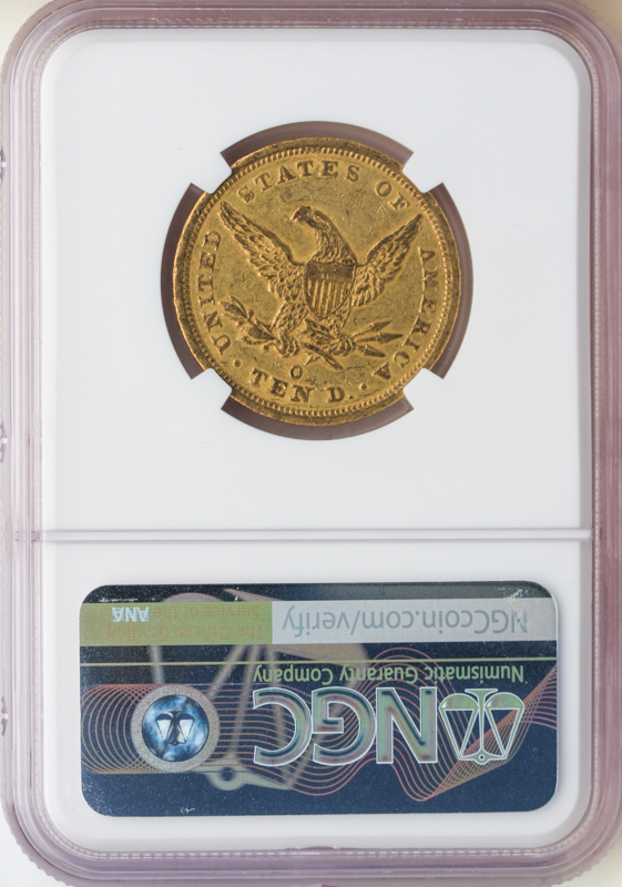 1843-O $10 Liberty NGC AU53 CAC 1843-O $10 Liberty NGC AU53 CAC