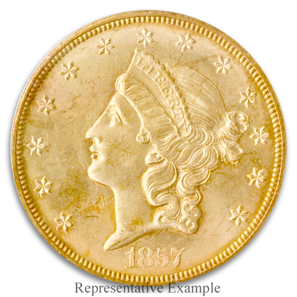 1857-S $20 Liberty SSCA PCGS MS64 1857-S $20 Liberty SSCA PCGS MS64