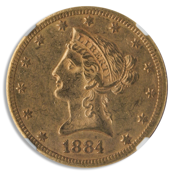 1884-CC $10 Liberty NGC AU58 CAC