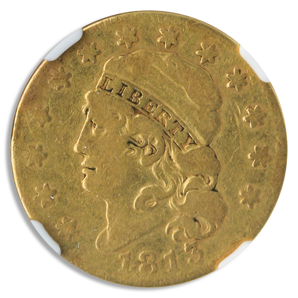 1813 $5 Capped Head NGC VG08 CAC 1813 $5 Capped Head NGC VG08 CAC