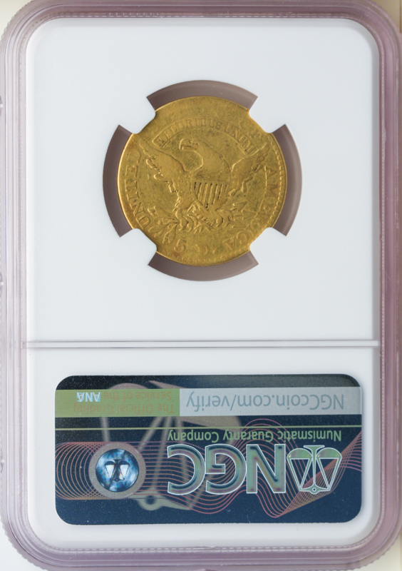 1813 $5 Capped Head NGC VG08 CAC