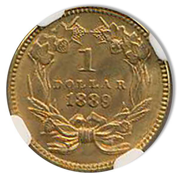 1889 $1 Gold NGC MS66 CAC 1889 $1 Gold NGC MS66 CAC