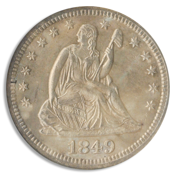 1849-O Liberty Seated Quarter Eliasberg NGC MS64