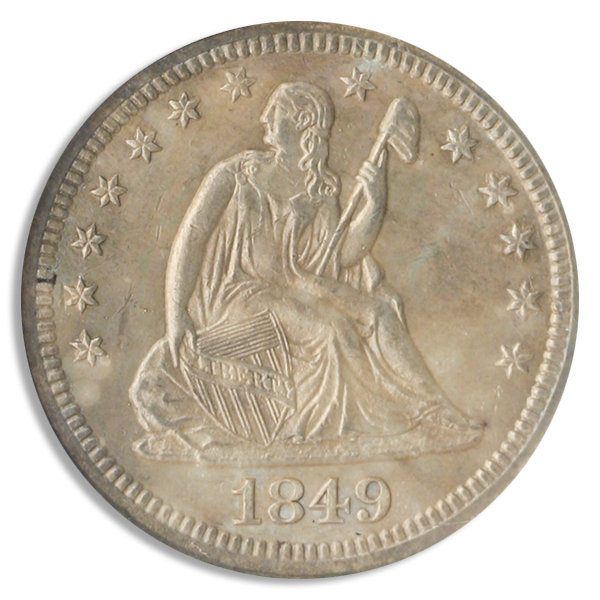 1849-O Liberty Seated Quarter Eliasberg NGC MS64 1849-O Liberty Seated Quarter Eliasberg NGC MS64