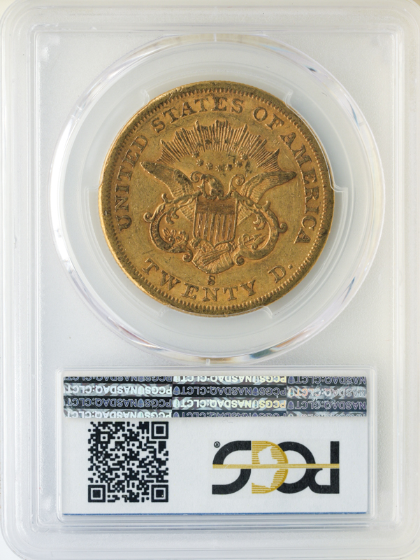 1859-S $20 Liberty PCGS XF45 CAC 1859-S $20 Liberty PCGS XF45 CAC
