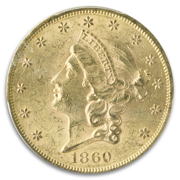 1860 $20 Liberty PCGS MS61 CAC 1860 $20 Liberty PCGS MS61 CAC