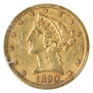 1890-CC $5 Liberty PCGS AU58 CAC