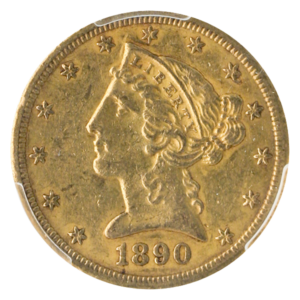 1890-CC $5 Liberty PCGS AU55 CAC