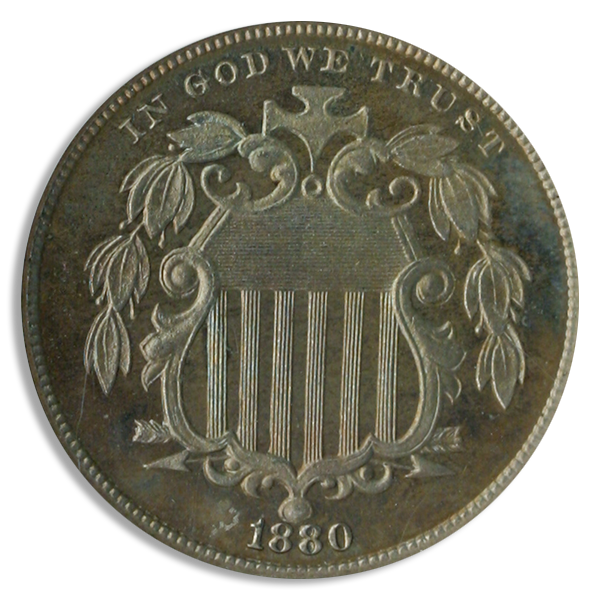 1880 Shield Nickel NGC PR66