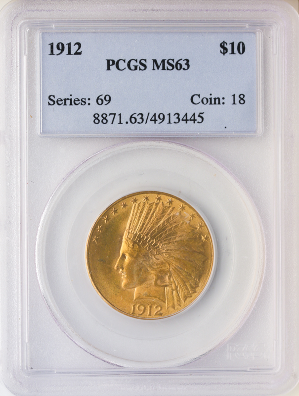 1912 $10 Indian PCGS MS63