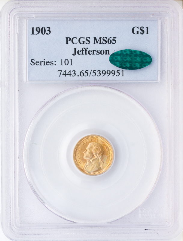 1903 Louisiana Purchase Jefferson $1 PCGS MS65 CAC 1903 Louisiana Purchase Jefferson $1 PCGS MS65 CAC