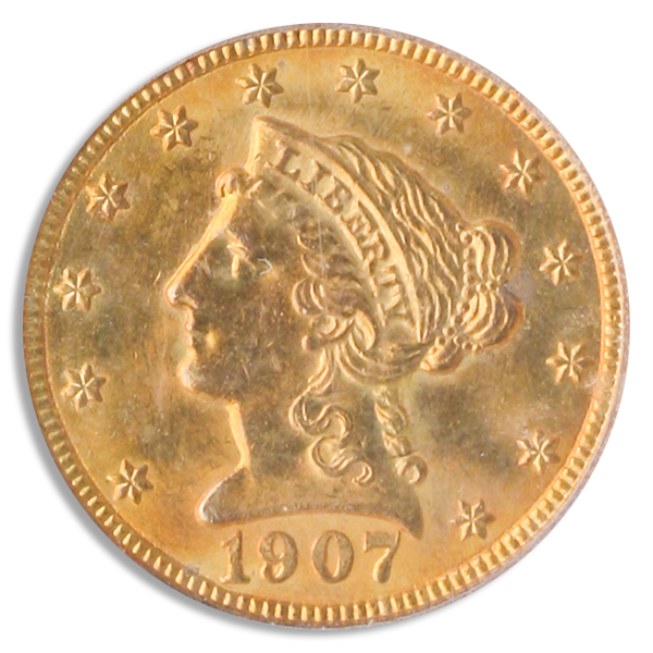1907 $2.50 Liberty PCGS MS64 CAC 1907 $2.50 Liberty PCGS MS64 CAC