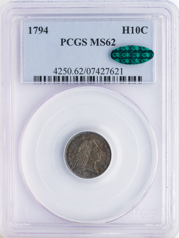 1794 Flowing Hair Half Dime PCGS MS62 CAC 1794 Flowing Hair Half Dime PCGS MS62 CAC