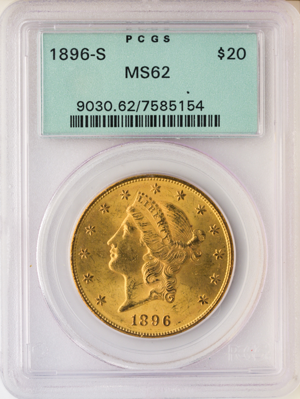 1896-S $20 Liberty PCGS MS62