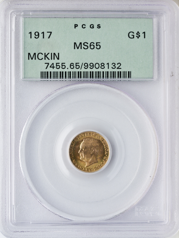 1917 McKinley $1 Gold Commemorative PCGS MS65 1917 McKinley $1 Gold Commemorative PCGS MS65