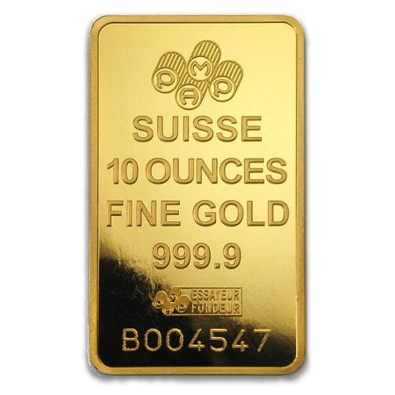 10 oz. Gold Bullion Bars (Types and Conditions Vary) 10 oz. Gold Bullion Bars (Types and Conditions Vary)