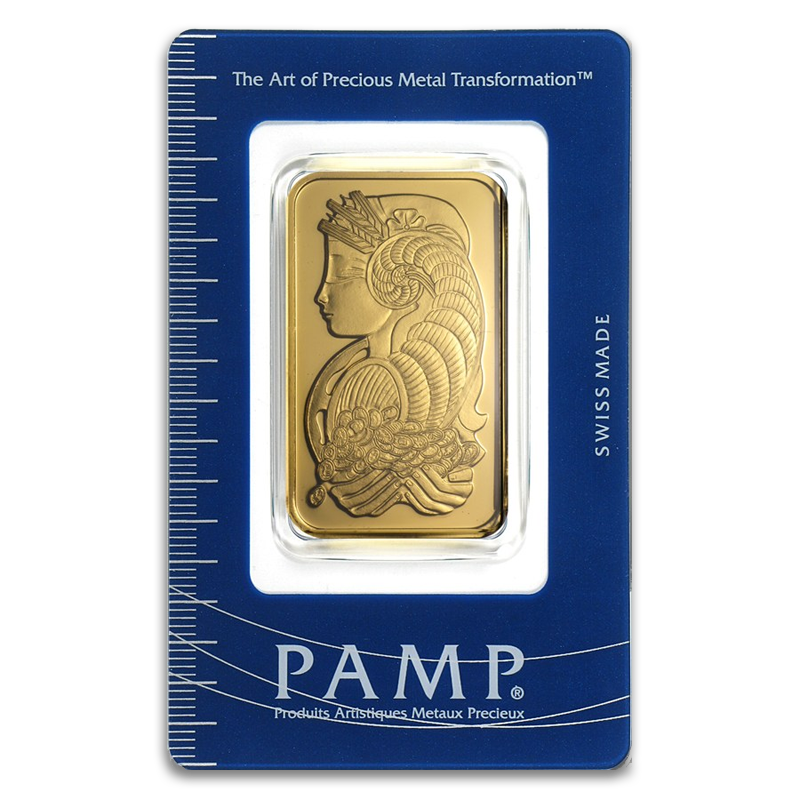 1 oz Pamp Suisse Gold Bar (With Assay, Types Vary, Conditions Vary)
