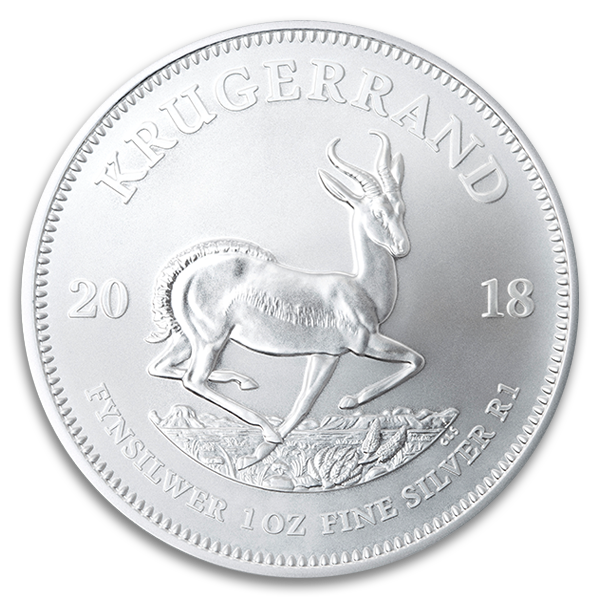 1 oz South African Silver Krugerrand Coin (BU, Dates Vary) 1 oz South African Silver Krugerrand Coin (BU, Dates Vary)