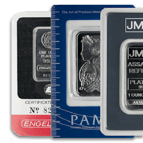 1 oz Platinum Bar Our Choice (Types Vary, w/ Assay)