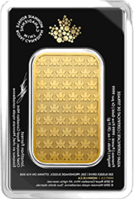 1 oz Gold Bar Royal Canadian Mint (New w/Assay, Types Vary)