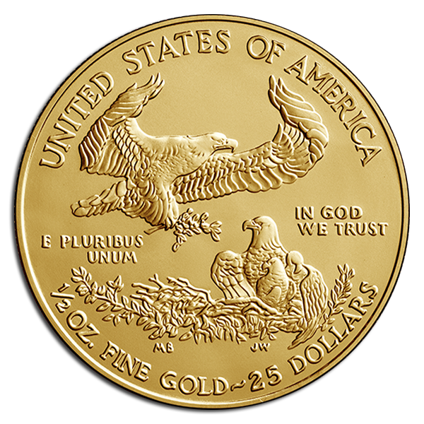 1/2 oz American Gold Eagle Coin (BU, Dates Vary) 1/2 oz American Gold Eagle Coin (BU, Dates Vary)
