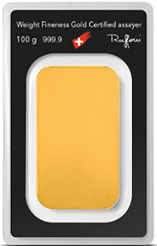 100 gram Gold Bar Our Choice (New w/Assay, Types Vary) 100 gram Gold Bar Our Choice (New w/Assay, Types Vary)