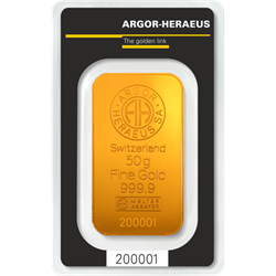 Gold Bar-50 Gram Argor-Heraeus Gold Bar-50 Gram Argor-Heraeus