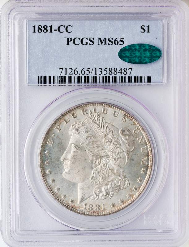 1881-CC Morgan $1 PCGS NS65 CAC 1881-CC Morgan $1 PCGS NS65 CAC