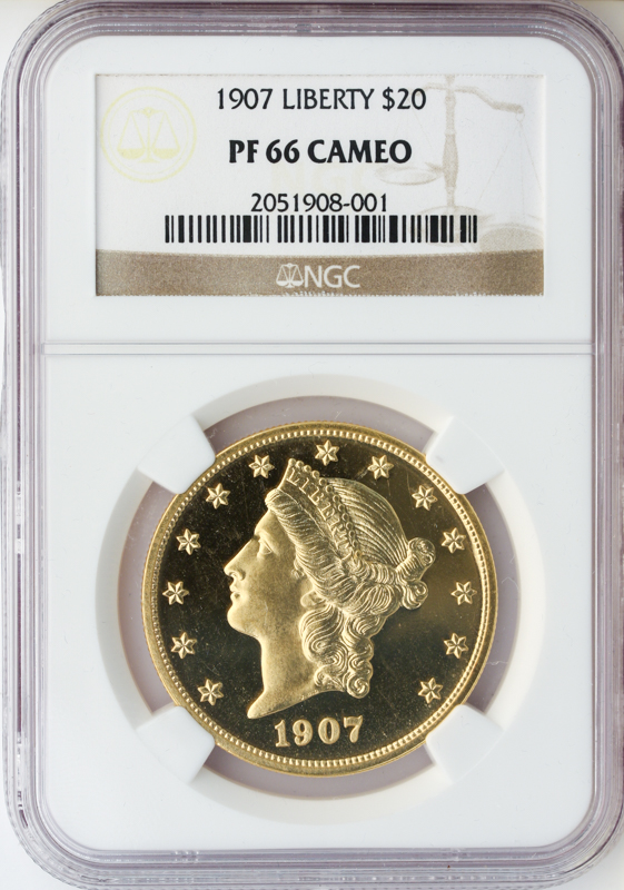 1907 $20 Liberty NGC PR66 Cameo