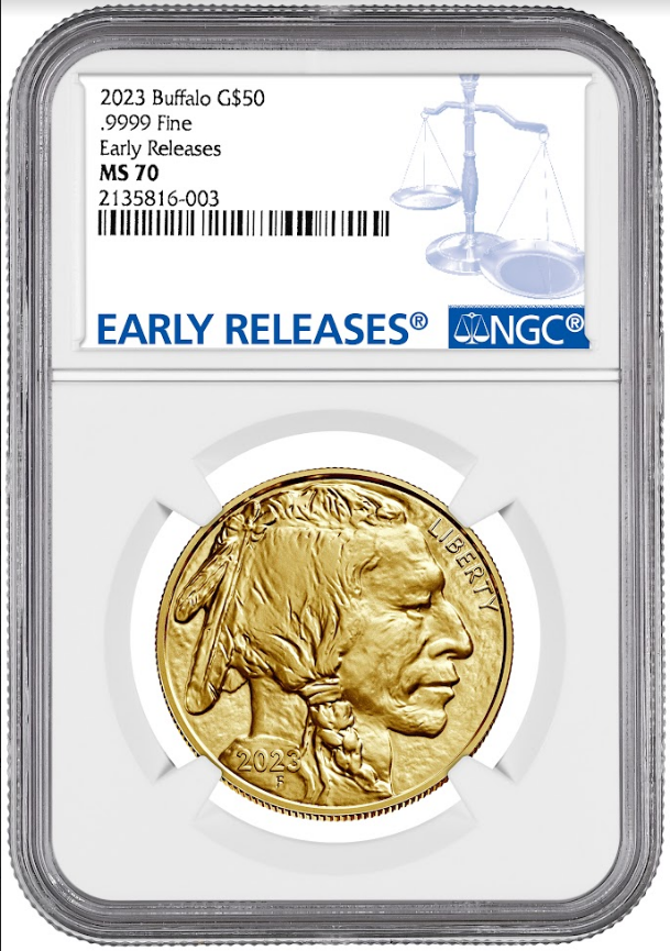2023 1 oz. Gold Buffalo NGC Early Releases obverse slab