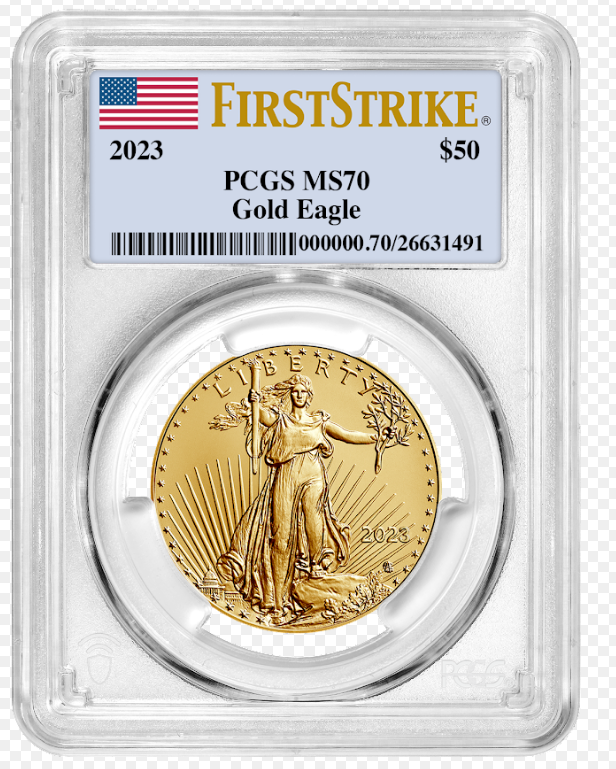 2023 1 oz Gold American Eagle PCGS MS70 First Strike